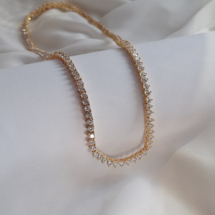 Colar riviera zircônia ouro semijoia XL 240201